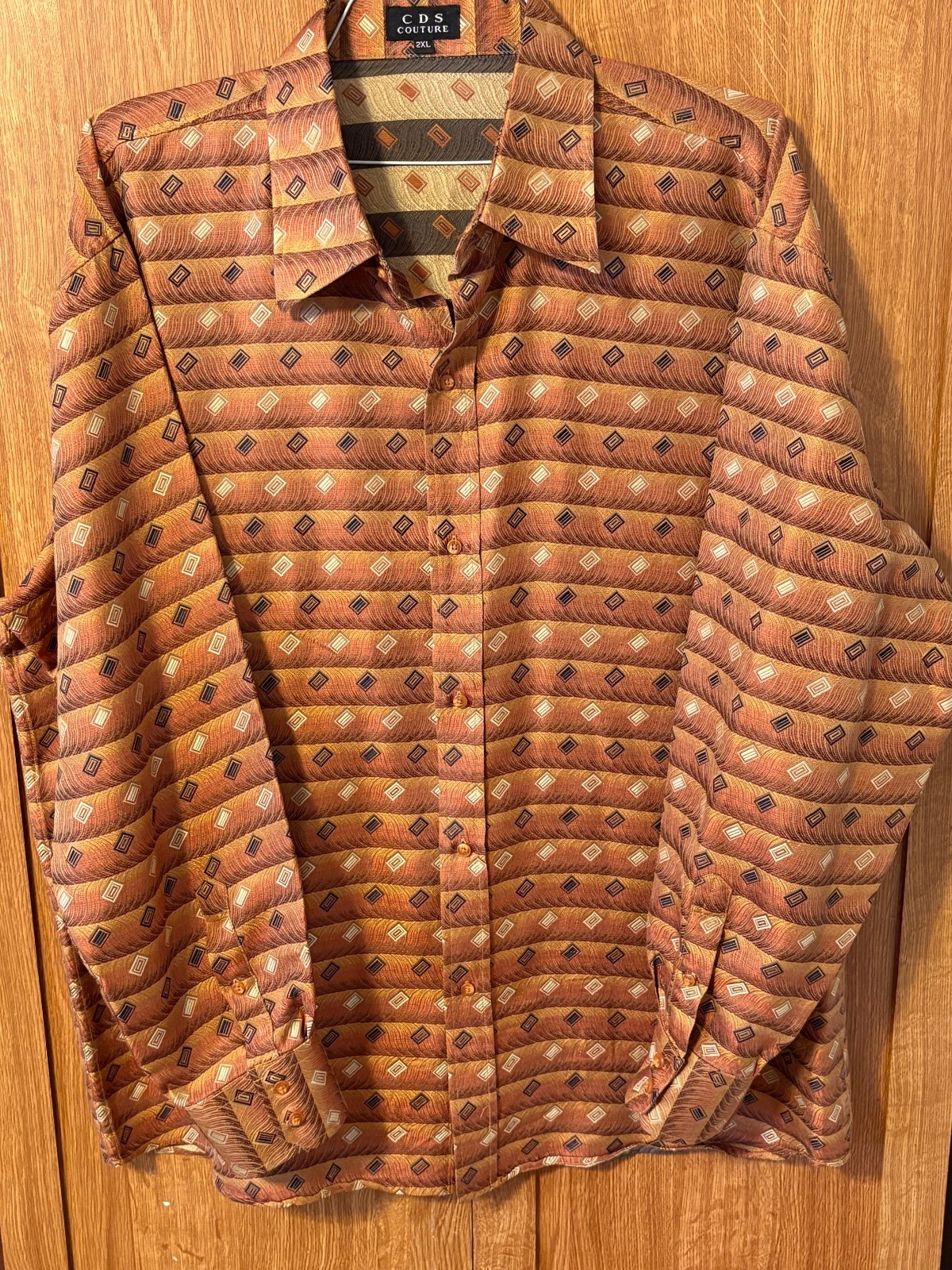 CDS Couture 100% Silk Long Sleeve Button Up Shirt Men’s 2XL