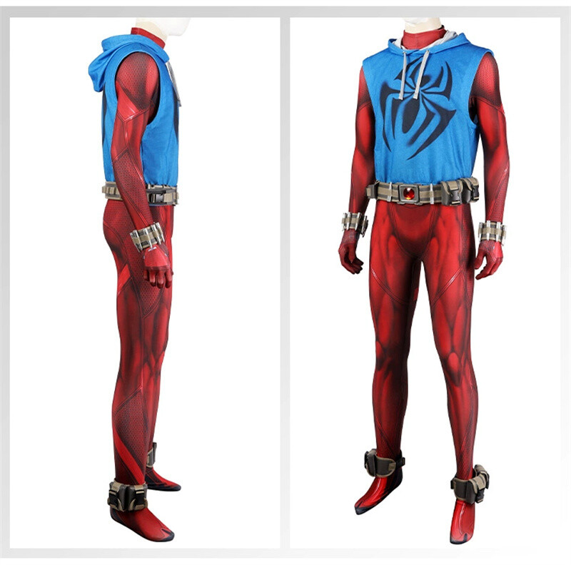 Scarlet Spider Costume Spider-Man Cosplay Outfits Jumpsuit Halloween Adult
