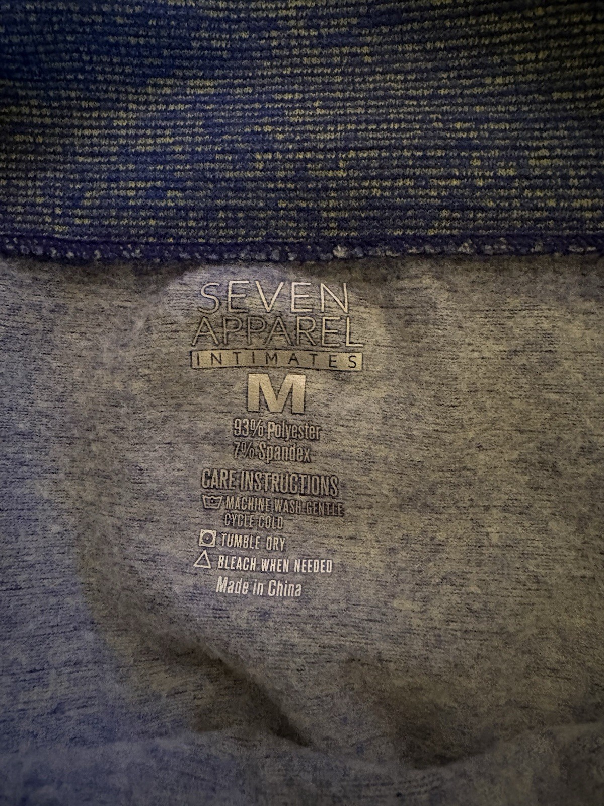 Seven Apparel Fleece Lined High Rise Stretch Leggings Blue Flecked M