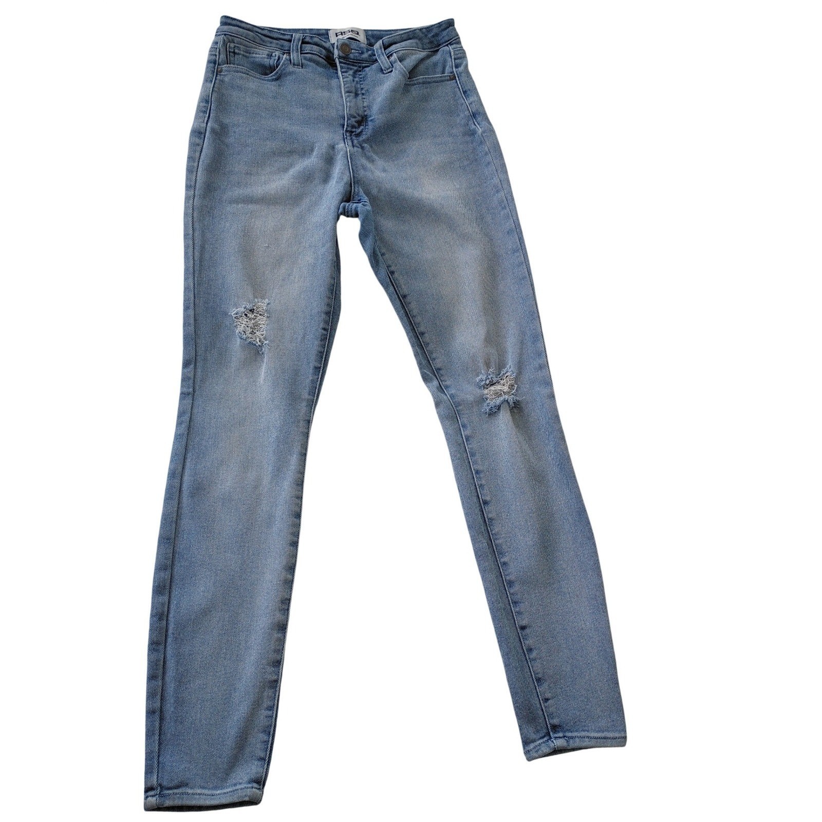 RSQ Curvy High Rise Skinny Jeans Distressed Light Wash Size 27×29