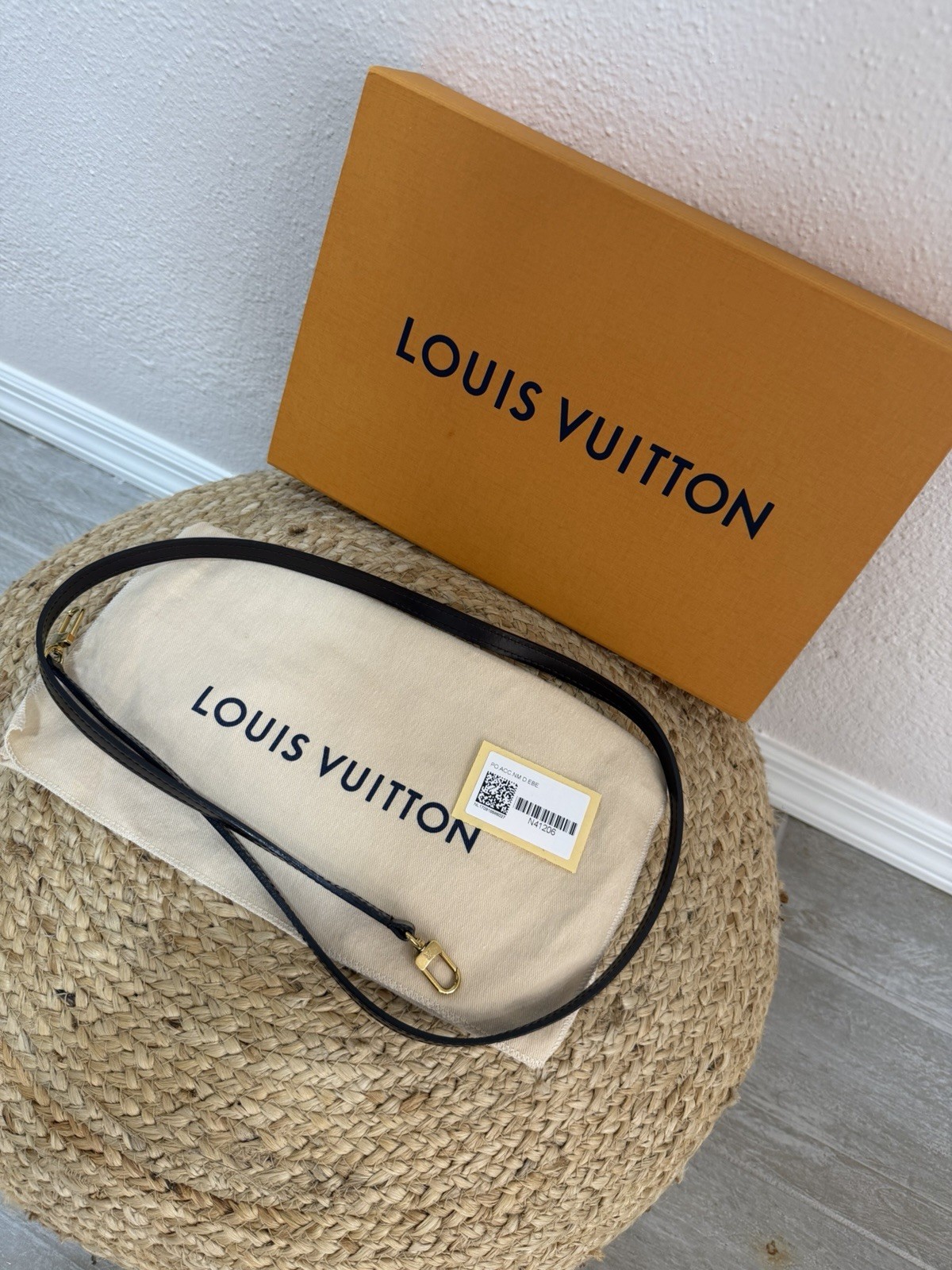 Louis Vuitton Detachable Black Strap/Handle w/ Gold-Tone Hardware, Logo