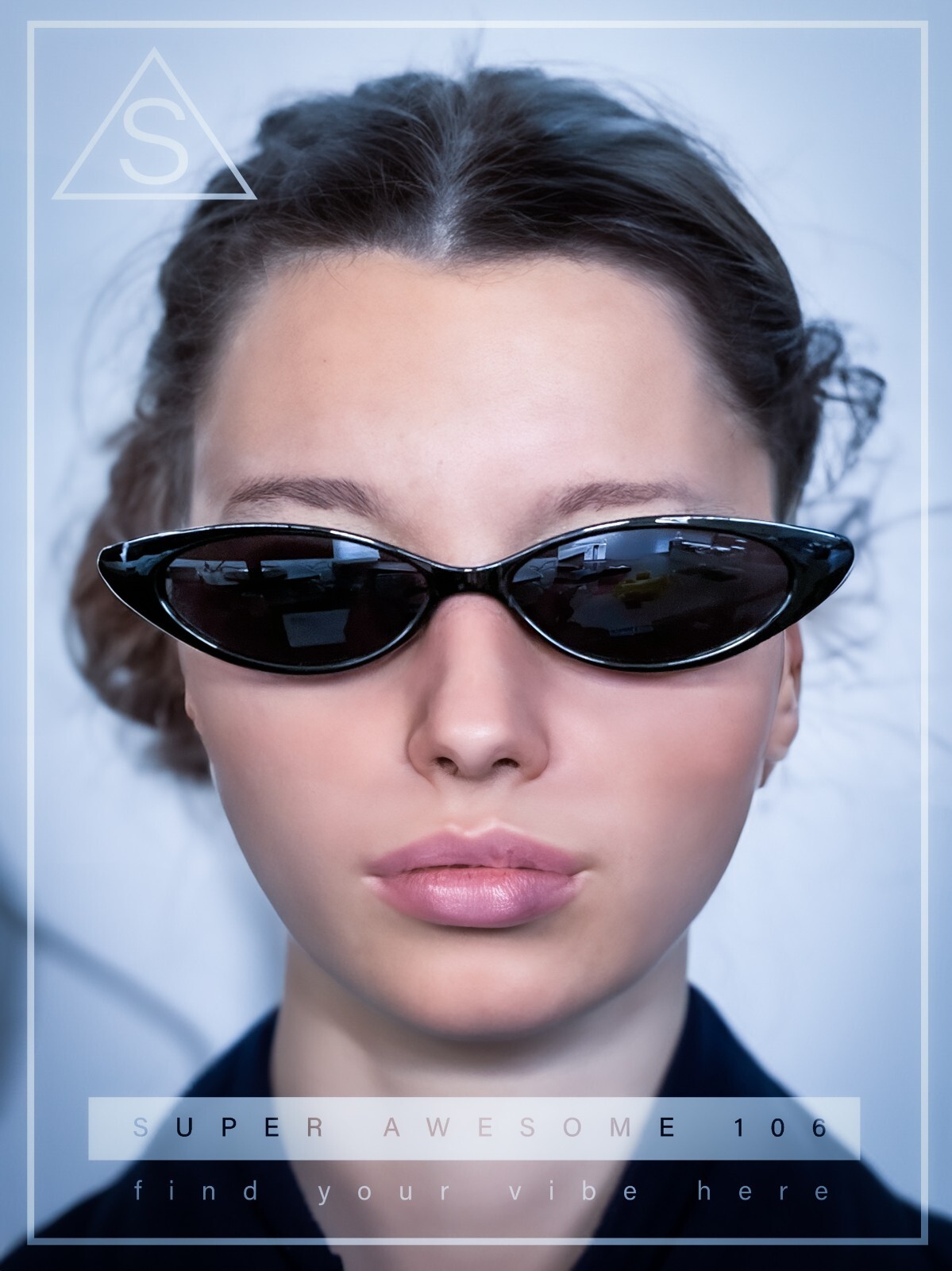 SA106 Womens Narrow Thin Cat Eye Plastic Gothic Retro Sunglasses