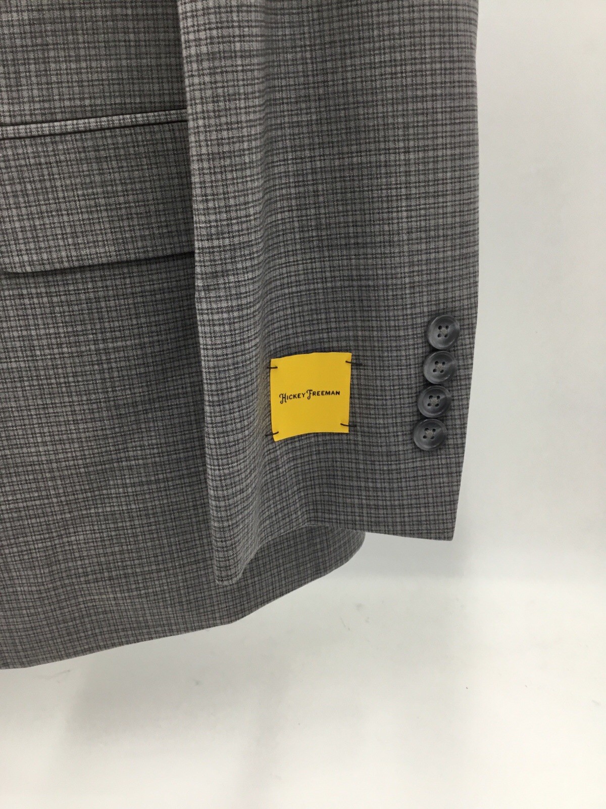 Hickey Freeman Classic Fit Jacket 38R Pant 32W Wool Suit- Grey