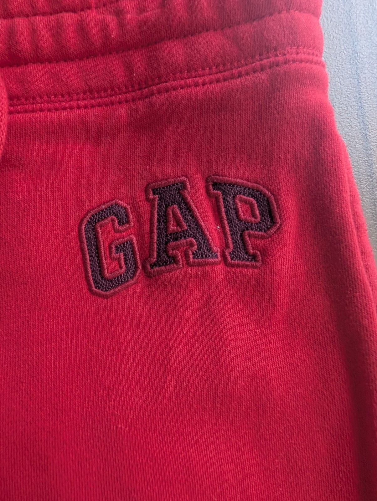 GAP Red Fleece Jogger Sweatpants Drawstring Logo Lounge Pants Size Medium