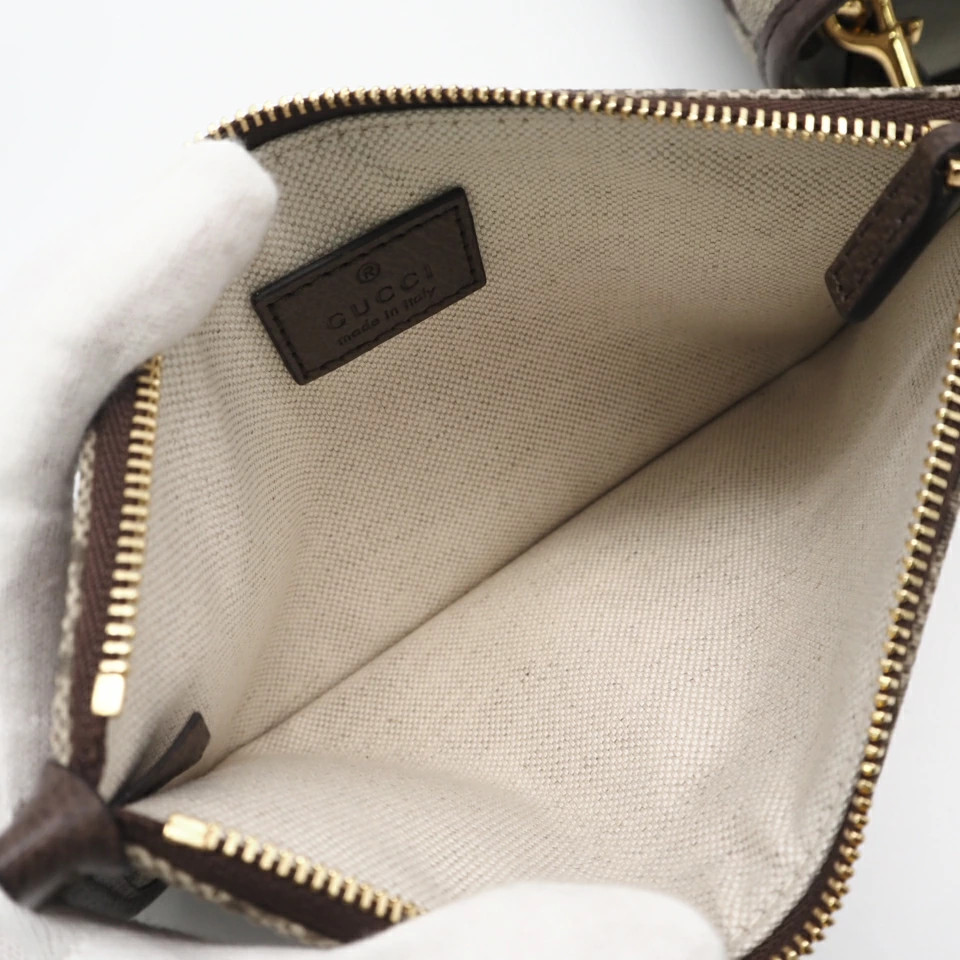 GUCCI GG Supreme Ophidia Small Tote Bag 811716 2WAY Handbag Beige Brown