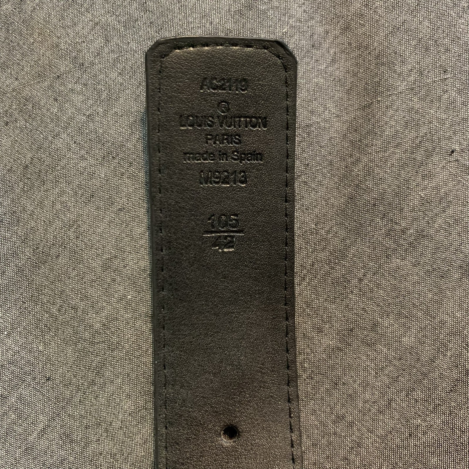Louis Vuitton Men’s Belt Damier Graphite Black – Waist Size: 28-30 | Pre-Owned |