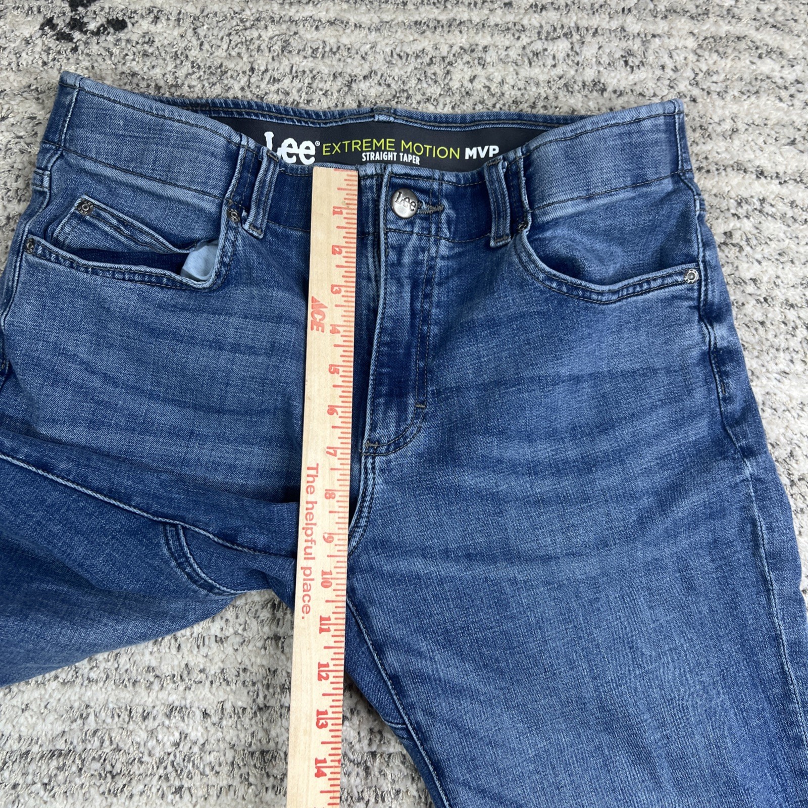 Lee Extreme Motion Jeans 34×30* Men’s Blue Denim Cotton Straight Fit Tapered Leg