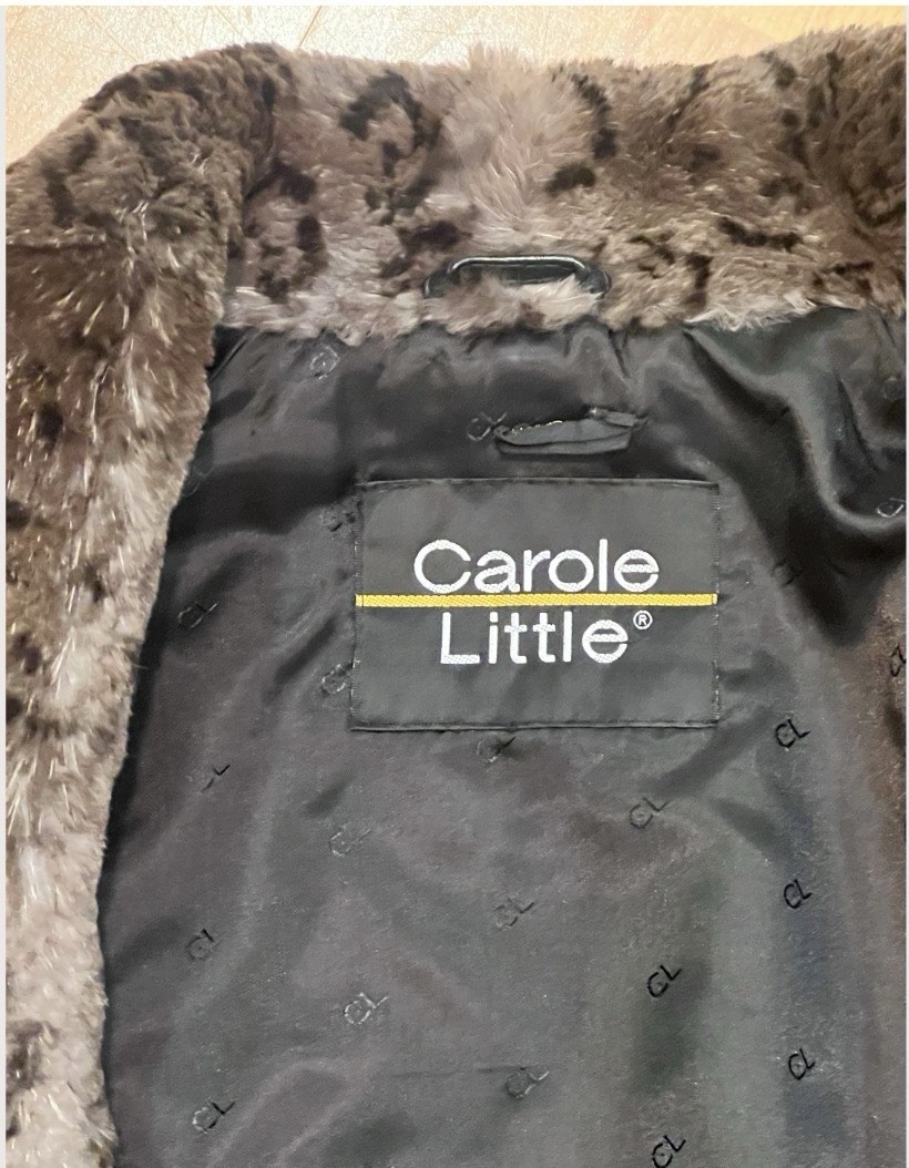 80s Carole little leather jacket with leopard print fur /Mob Wife /size: Medium/