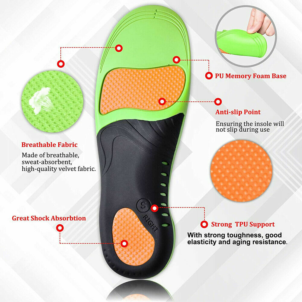 Orthotic Shoe Insoles Inserts Flat Feet High Arch Support For Plantar Fasciitis