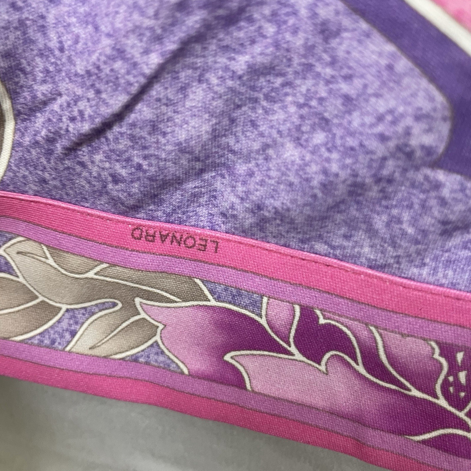 Leonard Paris Fushia Lavender Flowercore Sheath Dress Sash Belt US 10 FR 44