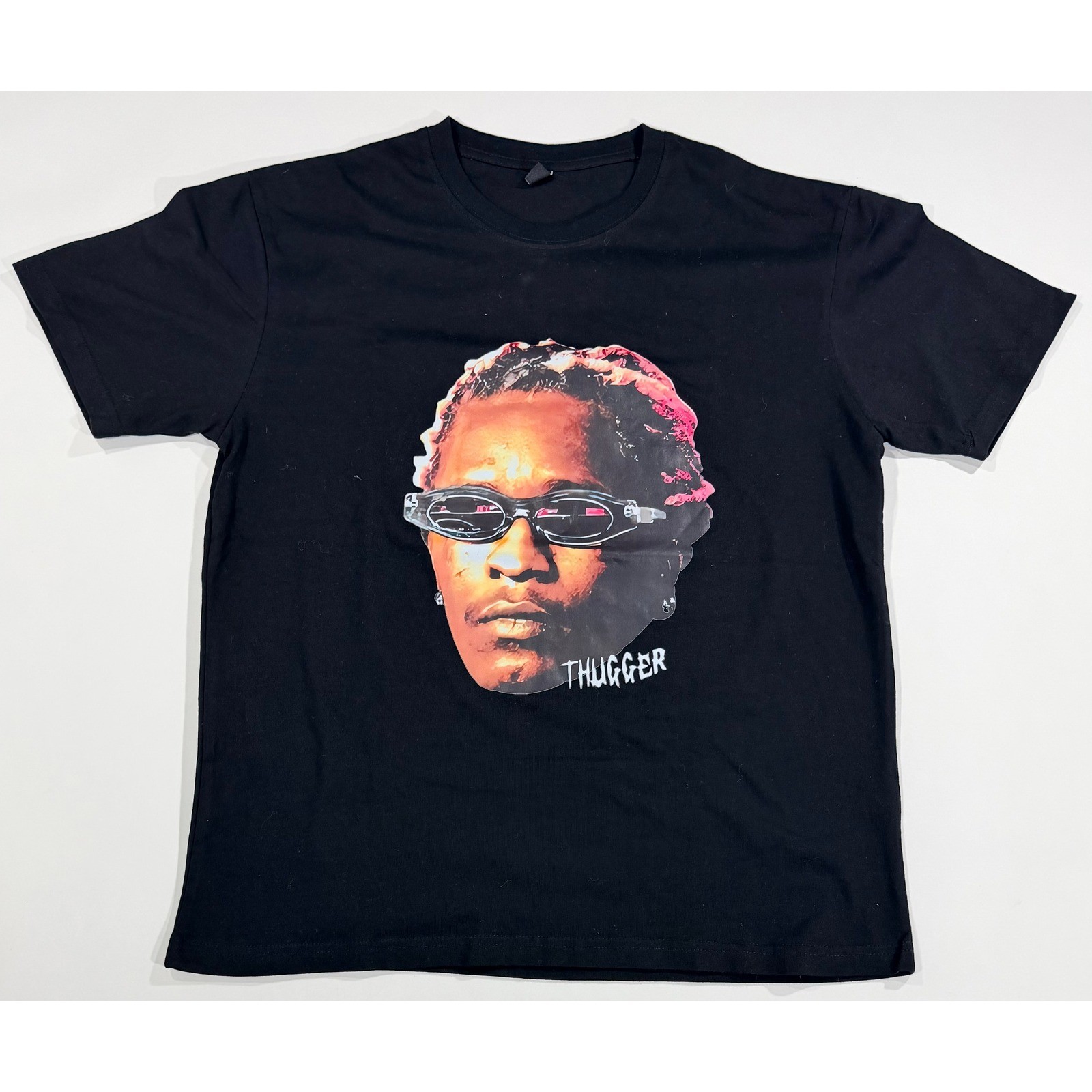 Young Thug Thugger Face T-Shirt Mens Medium Black Cotton Rap Tee