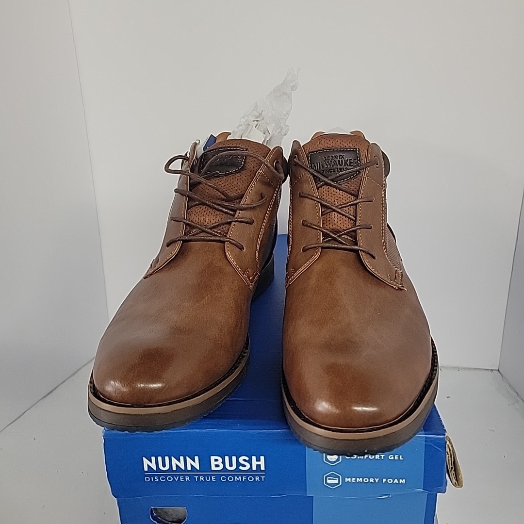 Nunn Bush Circuit Dc Ptbt 10 1/2 Brown Mid Cut Causual Boot Mid Cut Memory Foam