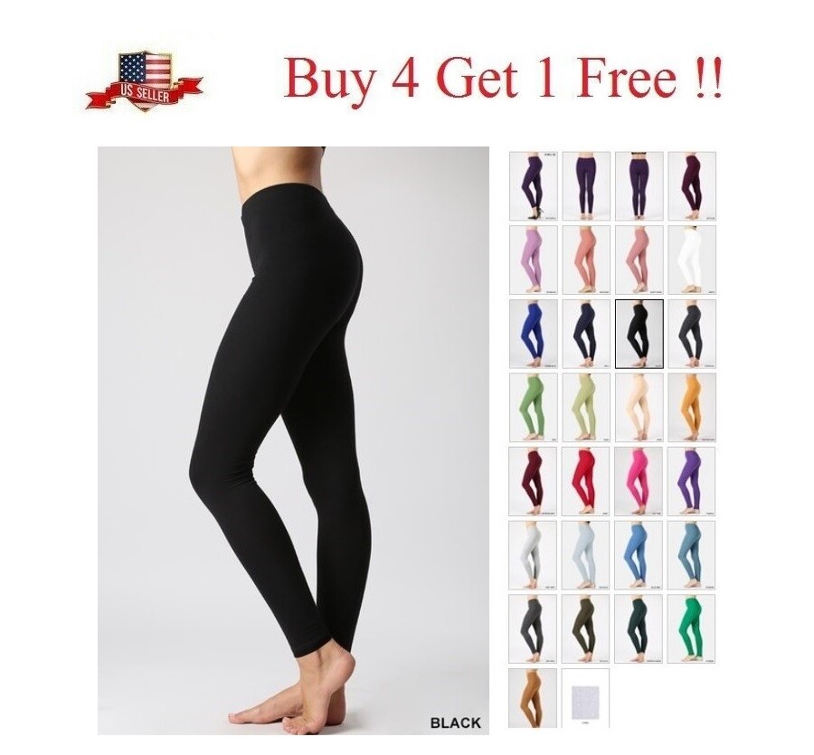 HIGH WAISTED PREMIUM Cotton STRETCH LONG WORKOUT YOGA LEGGINGS PANTS FITNESS