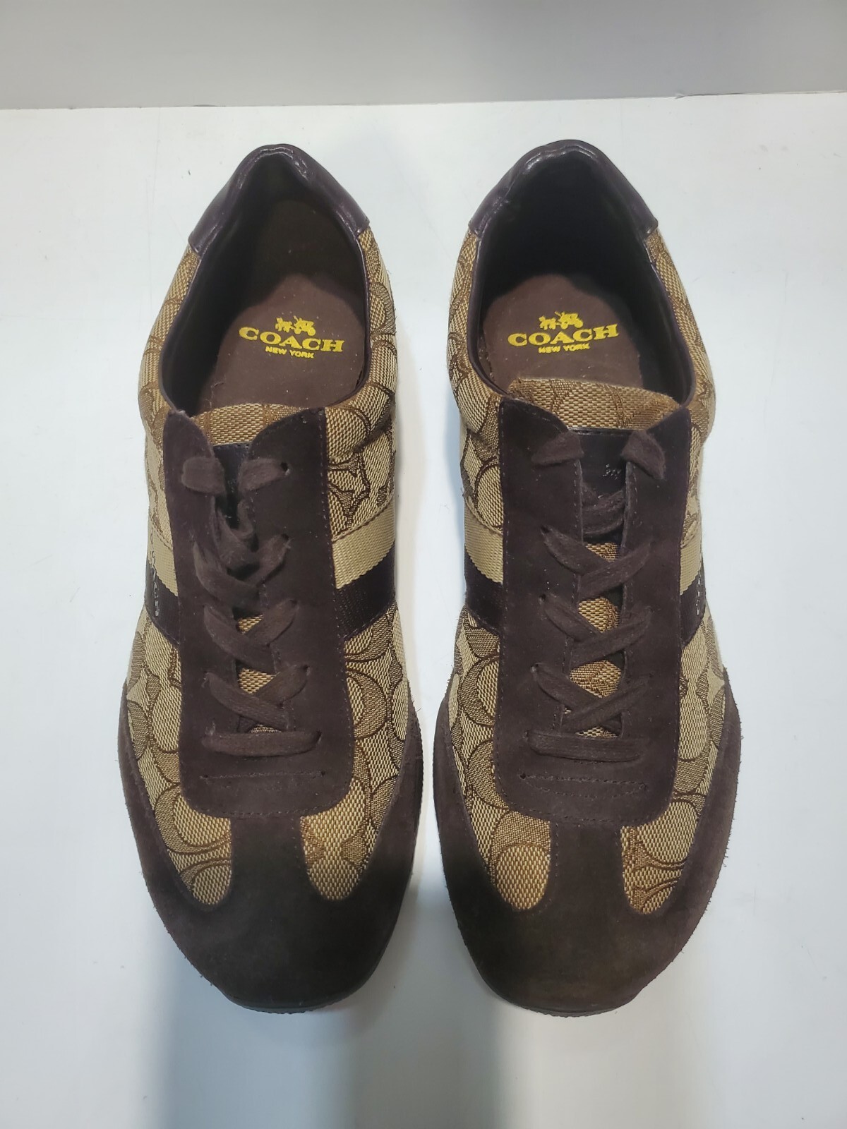 Coach Nelson Women’s CC Monogram Brown Sneakers – Size 8.5B