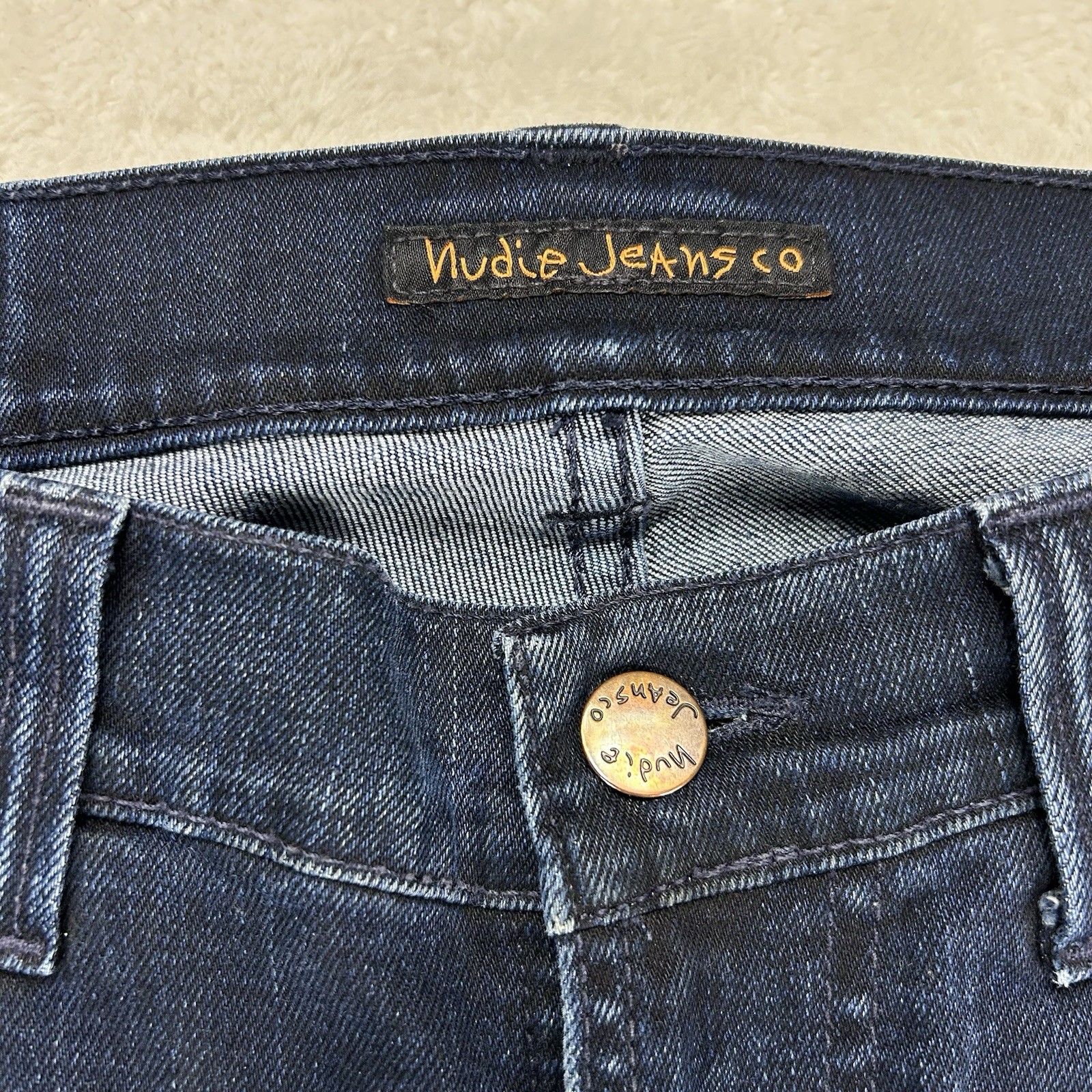 Nudie Jeans Lean Dean Mens 30×29 Deep Sparkle Skinny Tag 30×32 “Read”