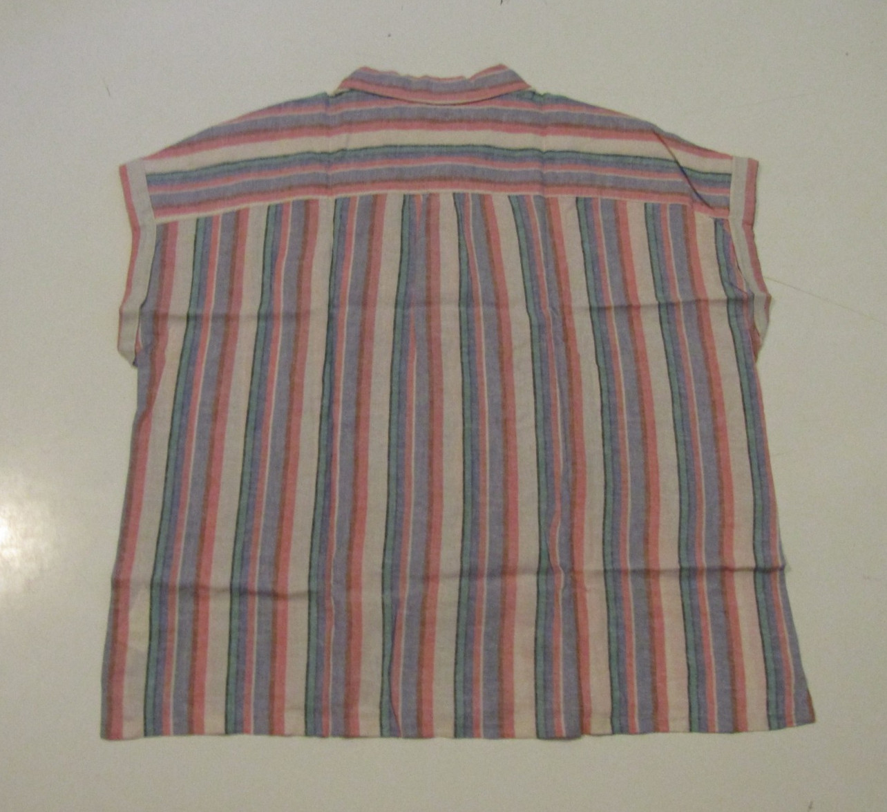 ORVIS Multi Stripe S/S Linen Blend Button Up Collared Shirt Size XXL NWT Womens