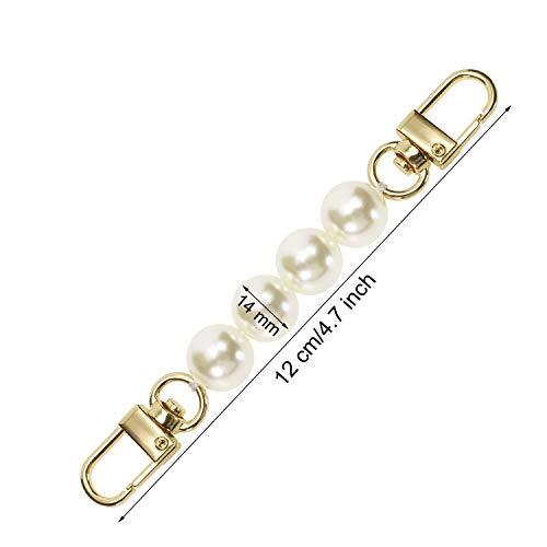 Bag Strap Extender 2Pcs 4.7 Inch Short Faux Pearl Purse Chain Strap 12 cm