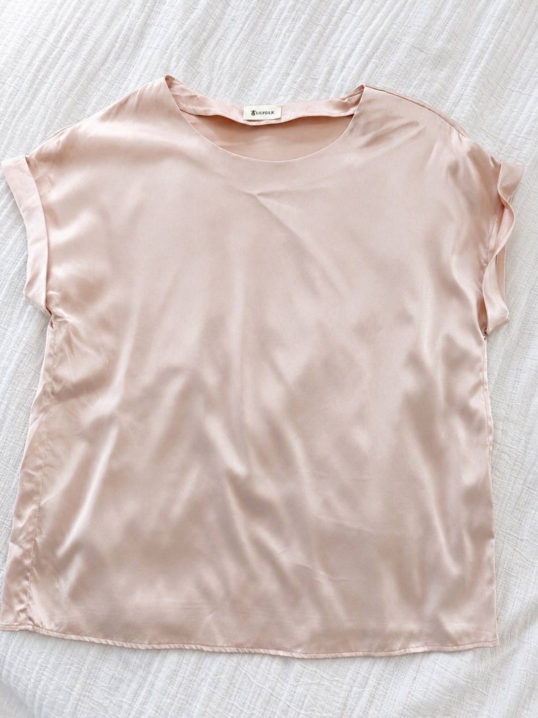 LILYSILK Blush Pink Mulberry Silk Blend Blouse Size S