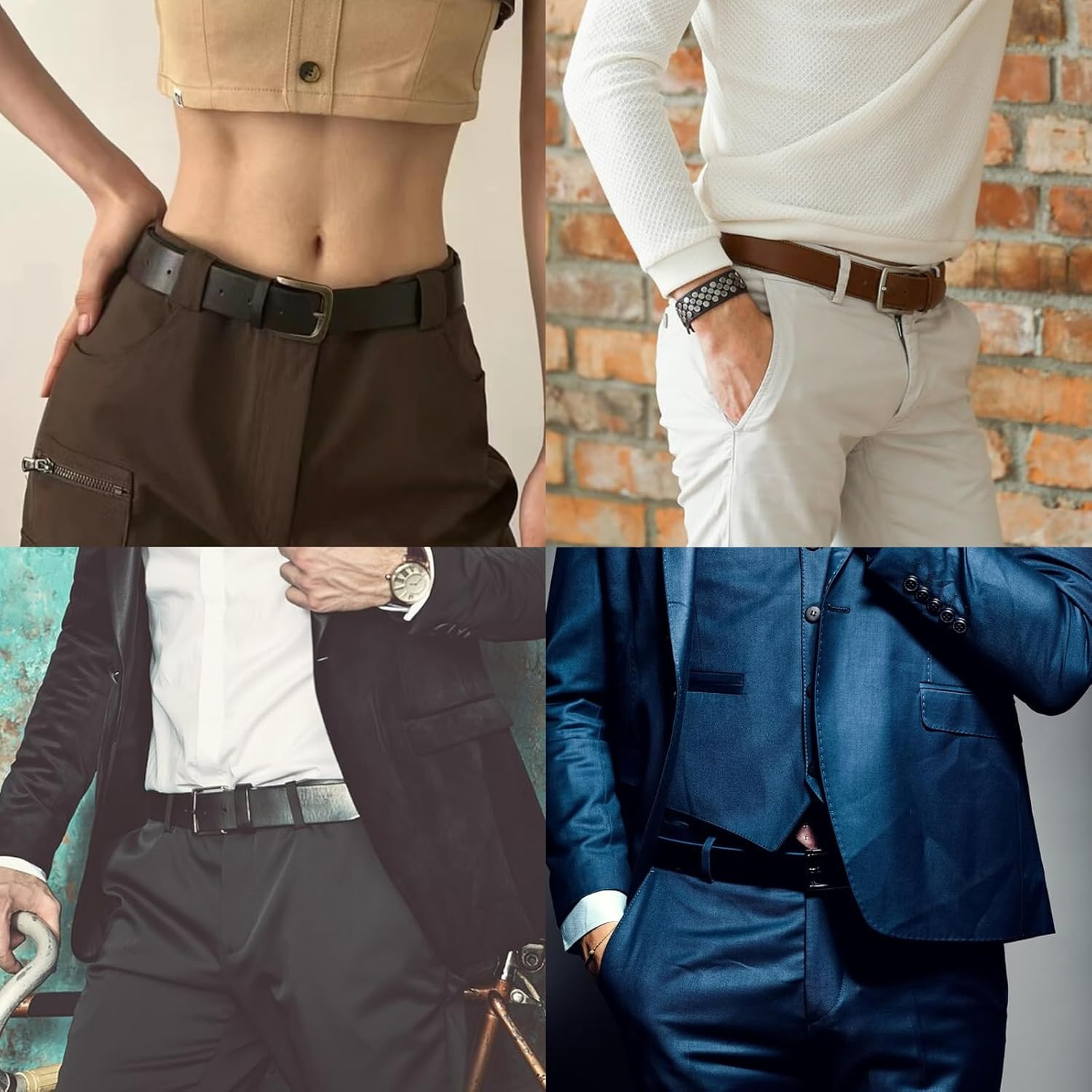 4 Pack Belt Loop Keepers, Leather Loop Keeper Accessories Belts Straps Holder Re