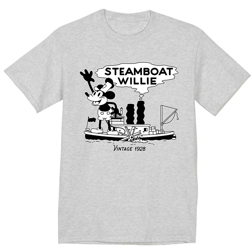 Steamboat Willie T-shirt Funny Cartoon Mouse Mens Graphic Tees Captain Dad Gifts