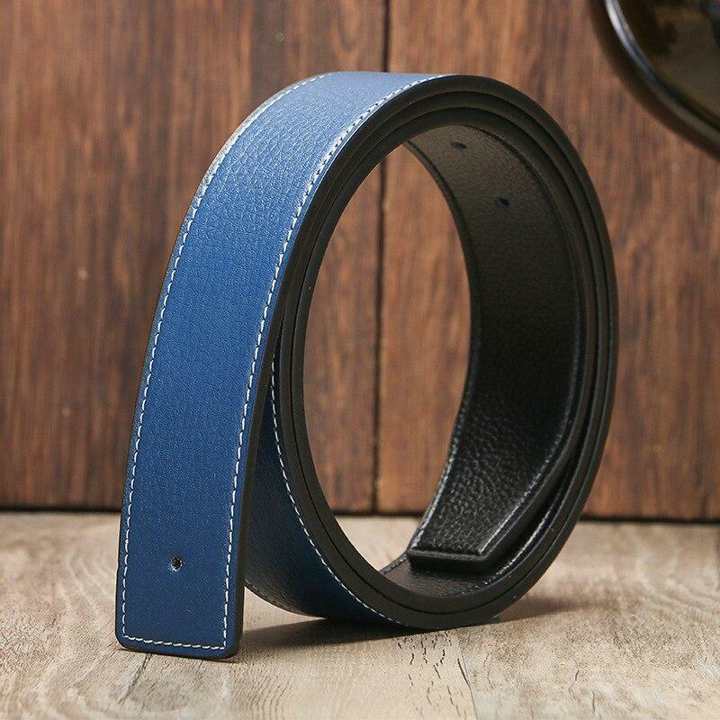 New Leather No Buckle For H 38mm Replacement Belt Men’s Strap Straps*