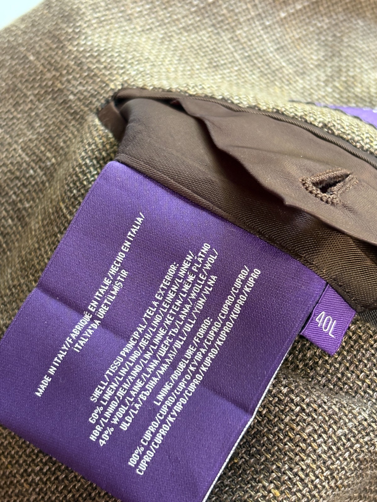 Ralph Lauren Purple Label Linen Wool Nigel Blazer Size 40 L