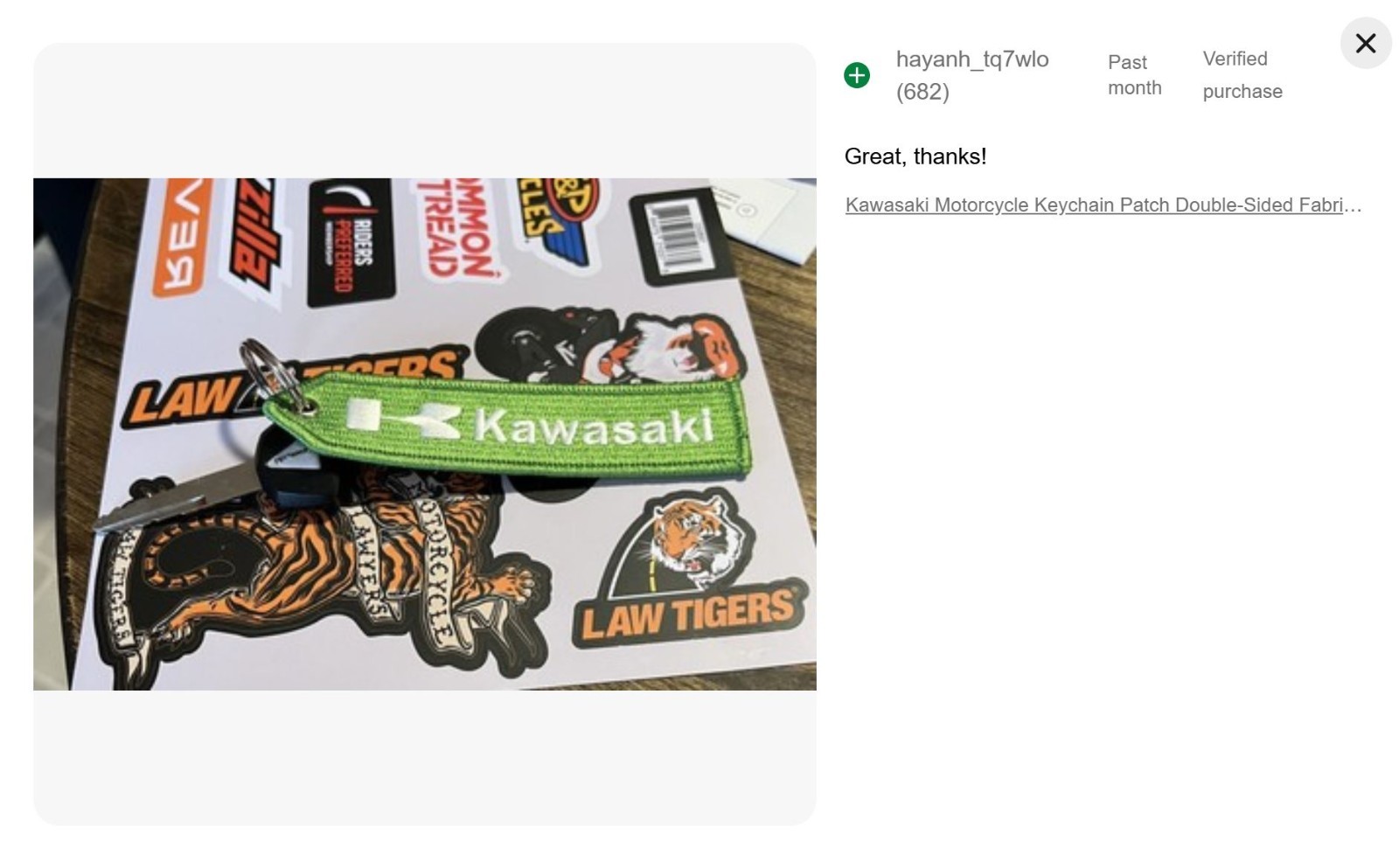 KAWASAKI Double Sided Keychain Patch High Quality Fabric Key Fob Moto keychain