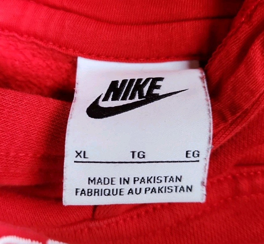 Youth’s Nike Red “Just Do It” Pullover Pocket Hoodie Kid’s Size XL T24