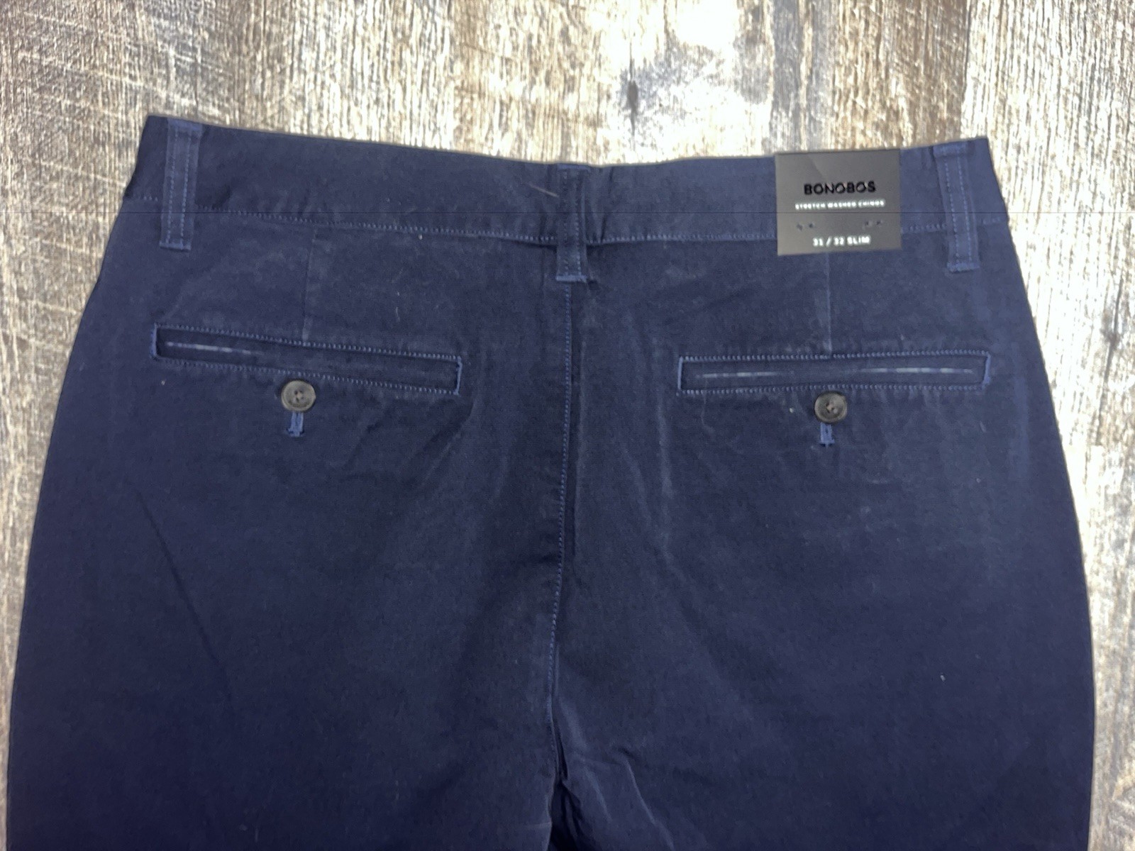 Bonobos Stretch Washed Chino 31×32 Slim Fit Navy Blue Maritime Navy New $99