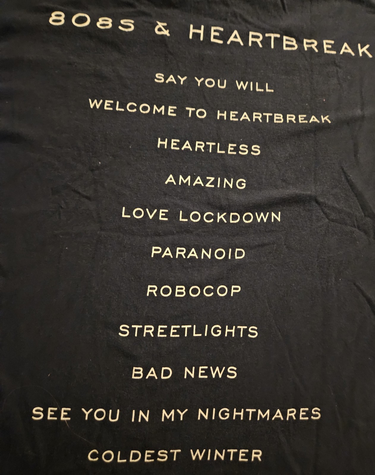 Kanye West 808s & Heartbreak Hollywood Bowl Tour2015 Shirt XL Black RARE Concert
