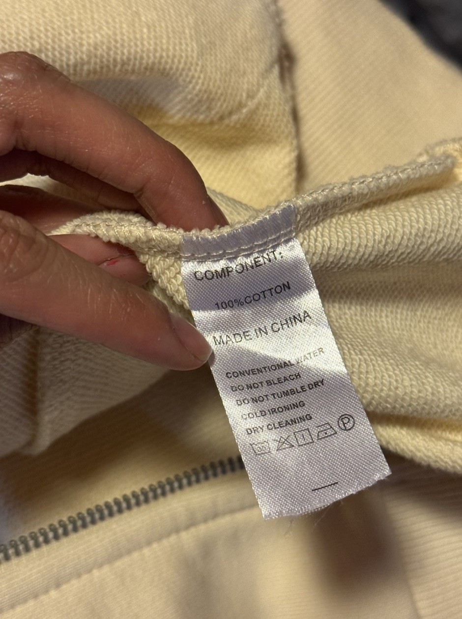 WOLFpak Cream Zip Up Hoodie Medium Oversized WFPK Never Average