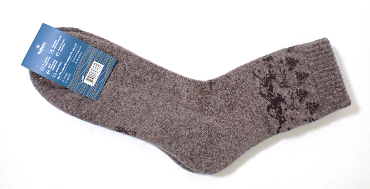 Made in Mongolia 70% Wool UNISEX Socks Size EU 43-44 US men 10-10.5 Natural
