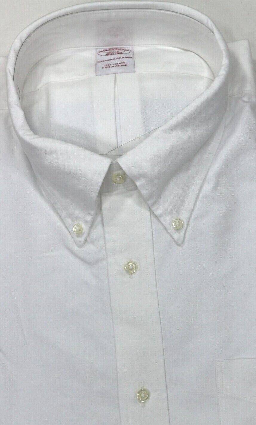 Brooks Brothers Regular The Original Polo Shirt XXL Non-Iron Stretch Solid White