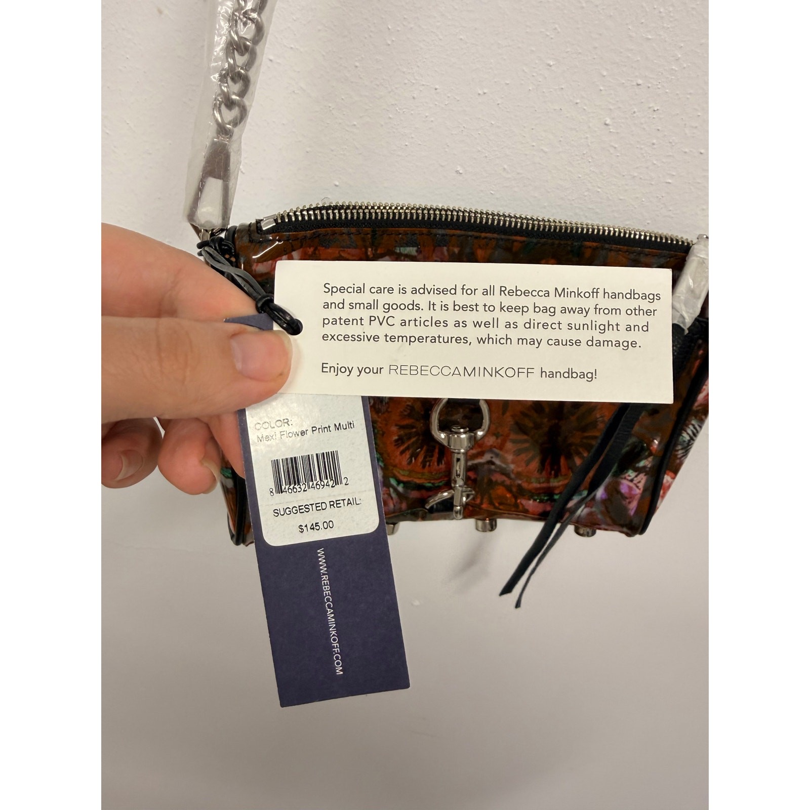 NWT Rebecca Minkoff Mini Mac Clear Floral Crossbody Mexi Flower Print Multi $145