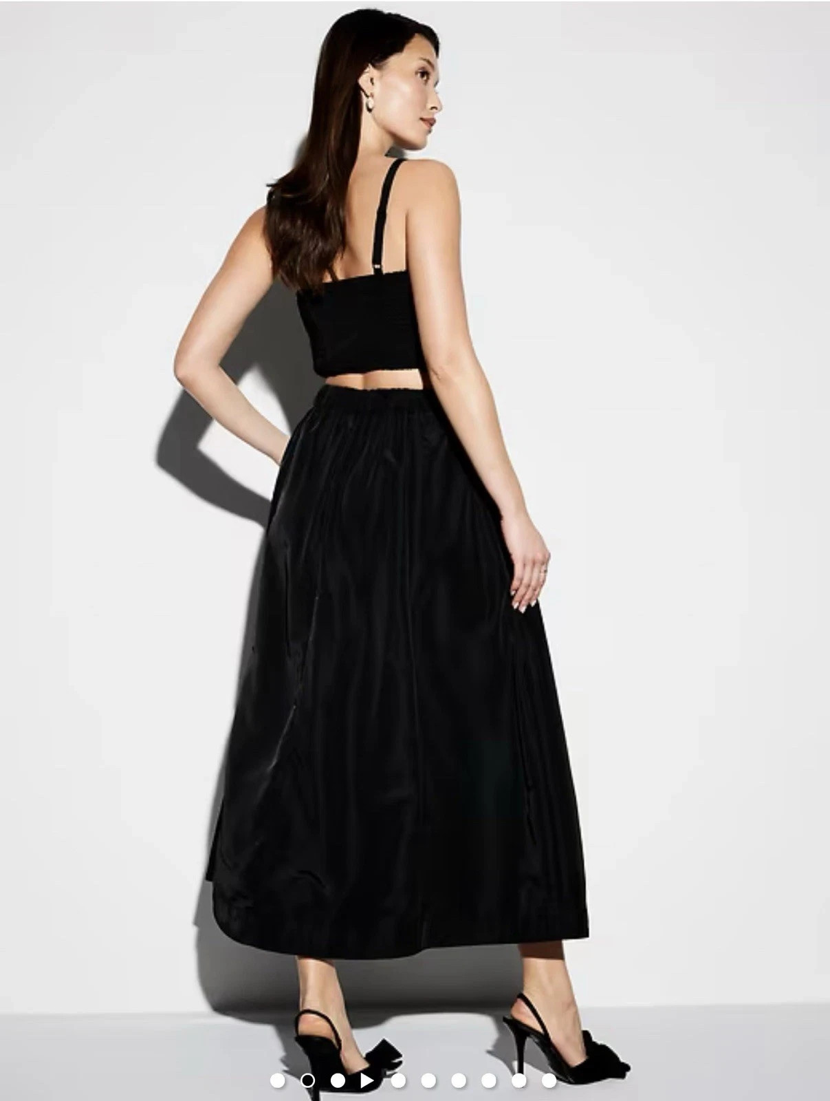 The Occasion by Old Navy High-Waisted Taffeta Midi Skirt NWT – SM Black #705300