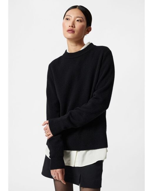 New & Other Stories 100% cashmere lightweight Relaxed Tunic Sweater Crew Neck