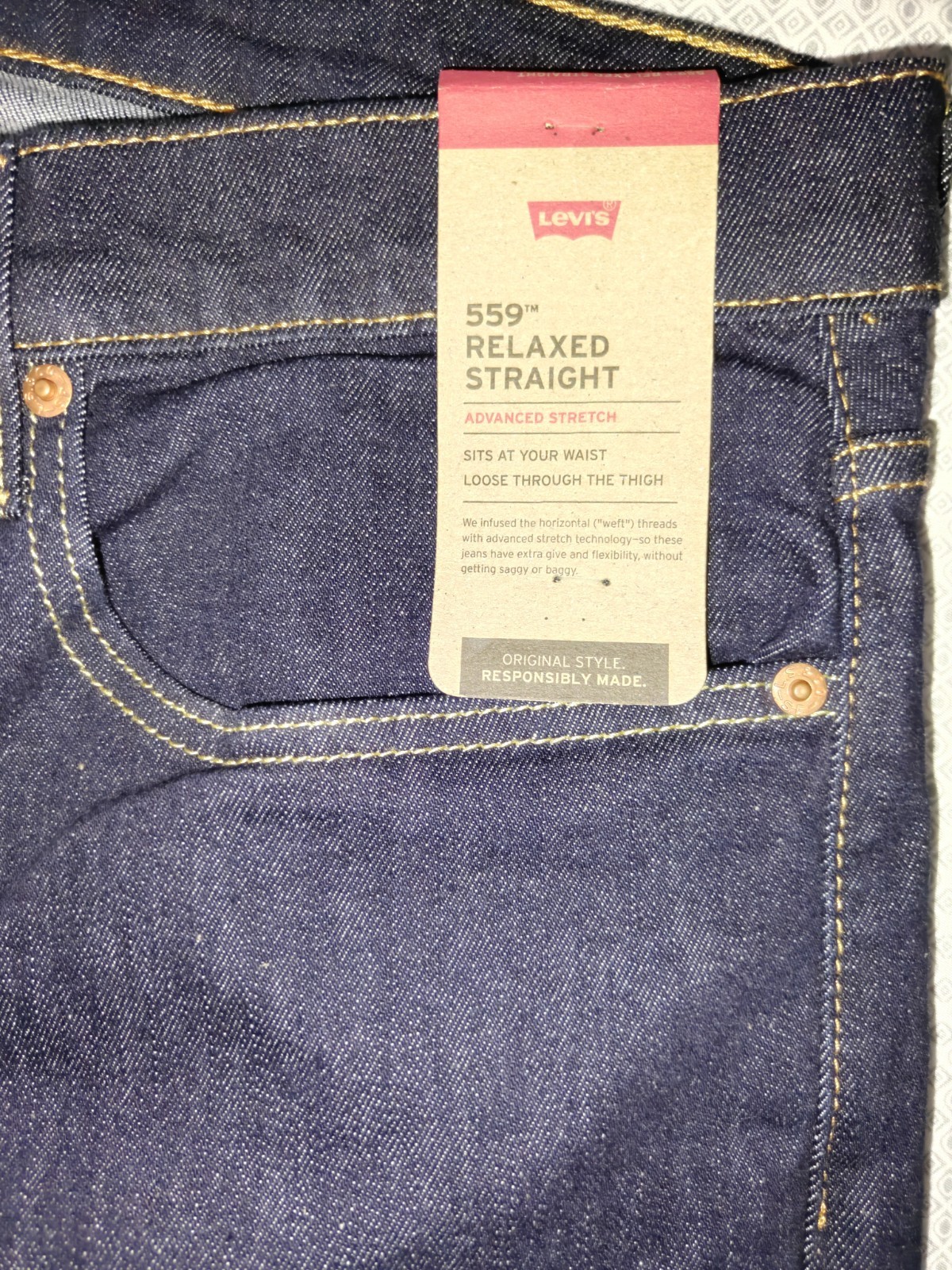 Levi’s Men’s 559 Relaxed Straight Jeans 36×32 Cleaner – Dark Indigo