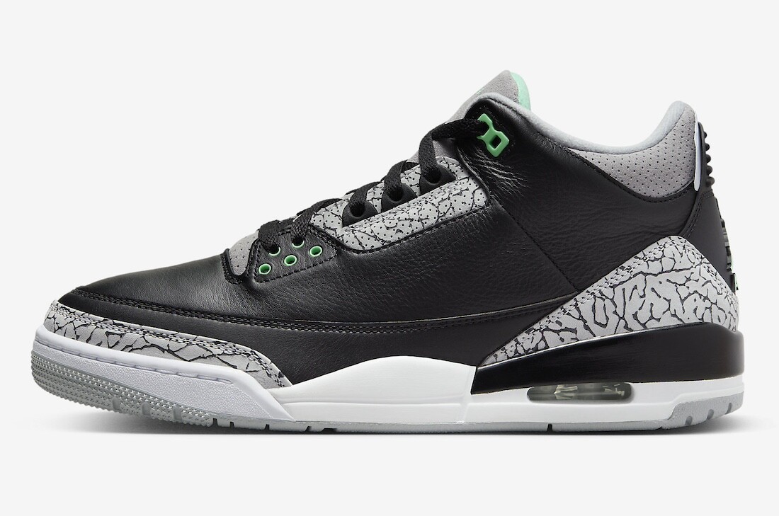 Nike Air Jordan III 3 Retro Green Glow Black Grey CT8532-031 Men’s