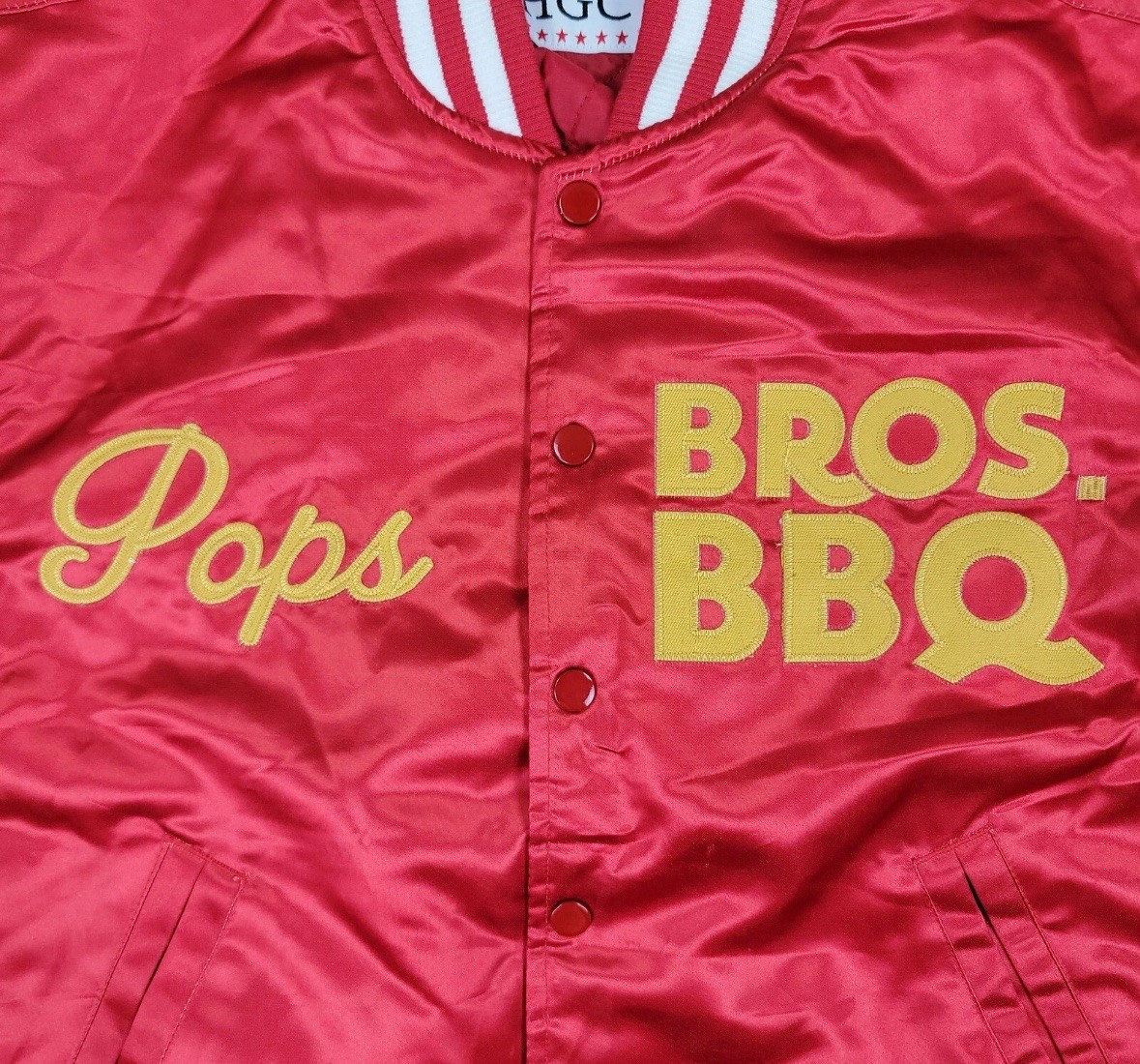Headgear Classics Friday Bros. BBQ Satin Jacket Size Large *NWT*