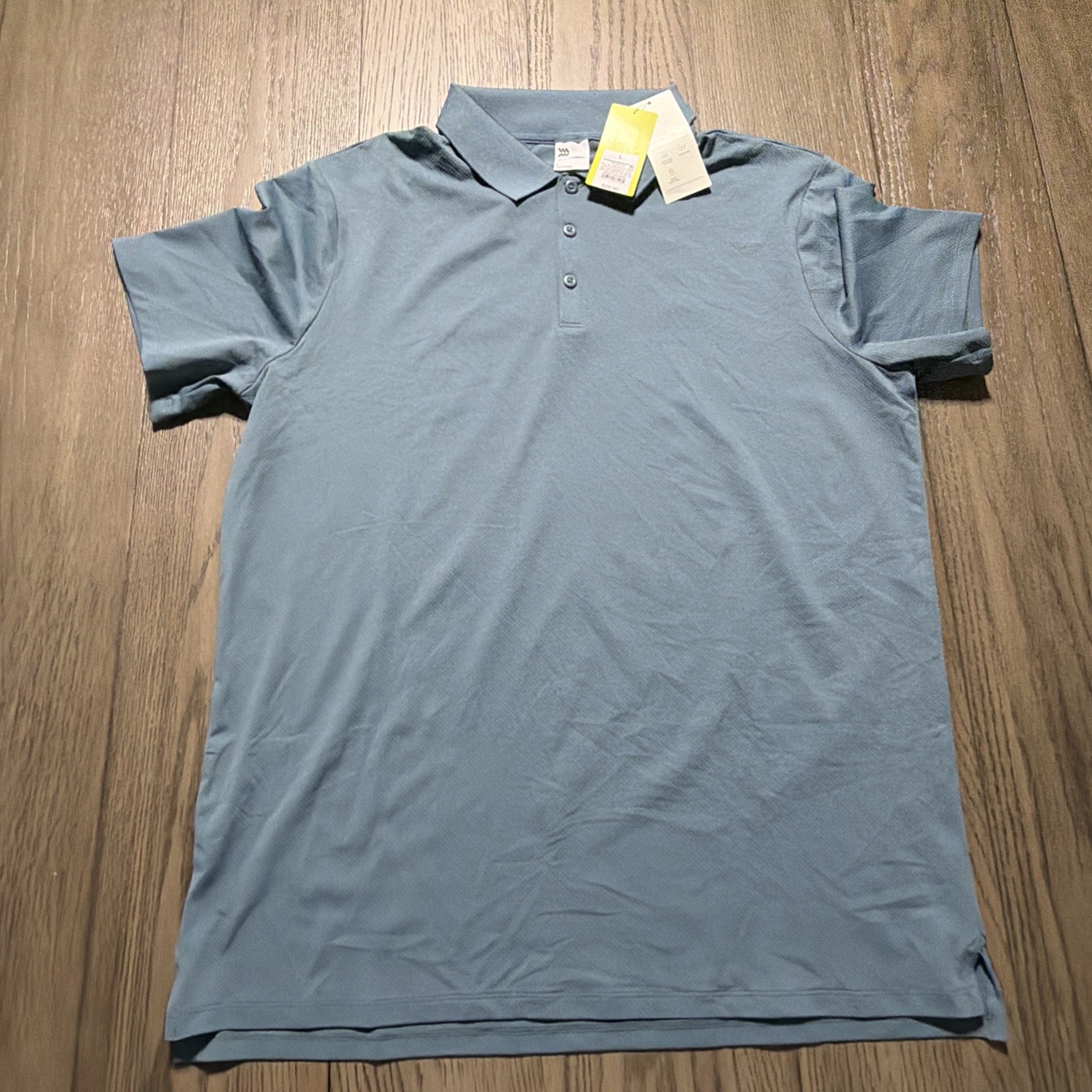 NWT Mens All in Motion DARK TEAL Textured Polo Short Sleeve Shirt Multiple Size