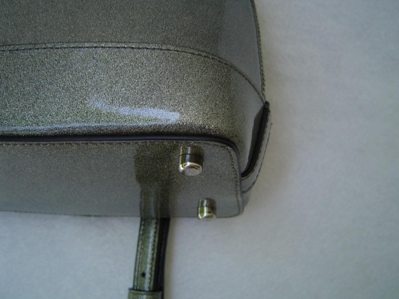 AUTHENTIC COACH SILVER GLITTER PATENT LEATHER MINI SIERRA SATCHEL #29134 EUC/LN