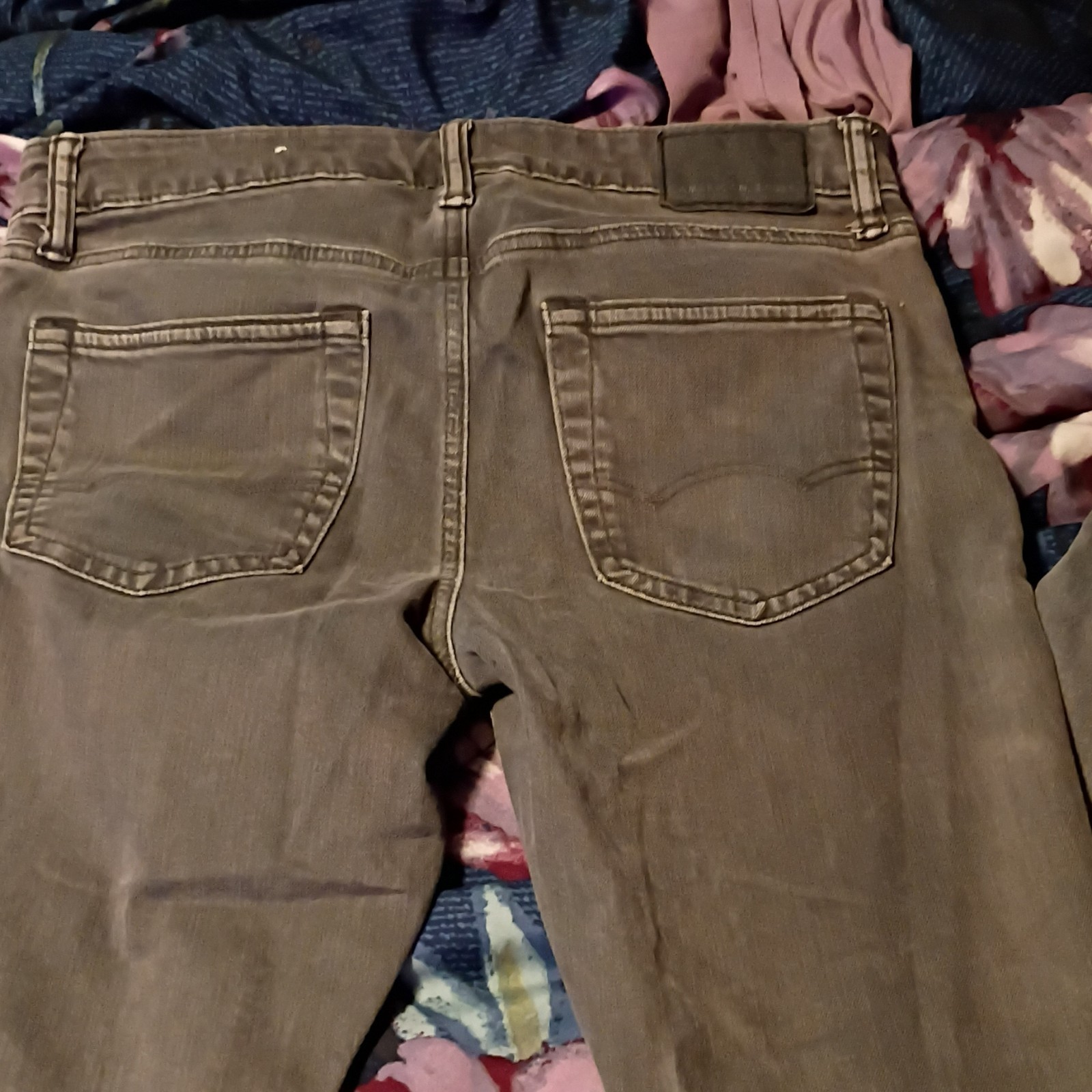 American Eagle AirFlex+ Men’s Gray Distressed Slim Fit Denim Jeans Size 30