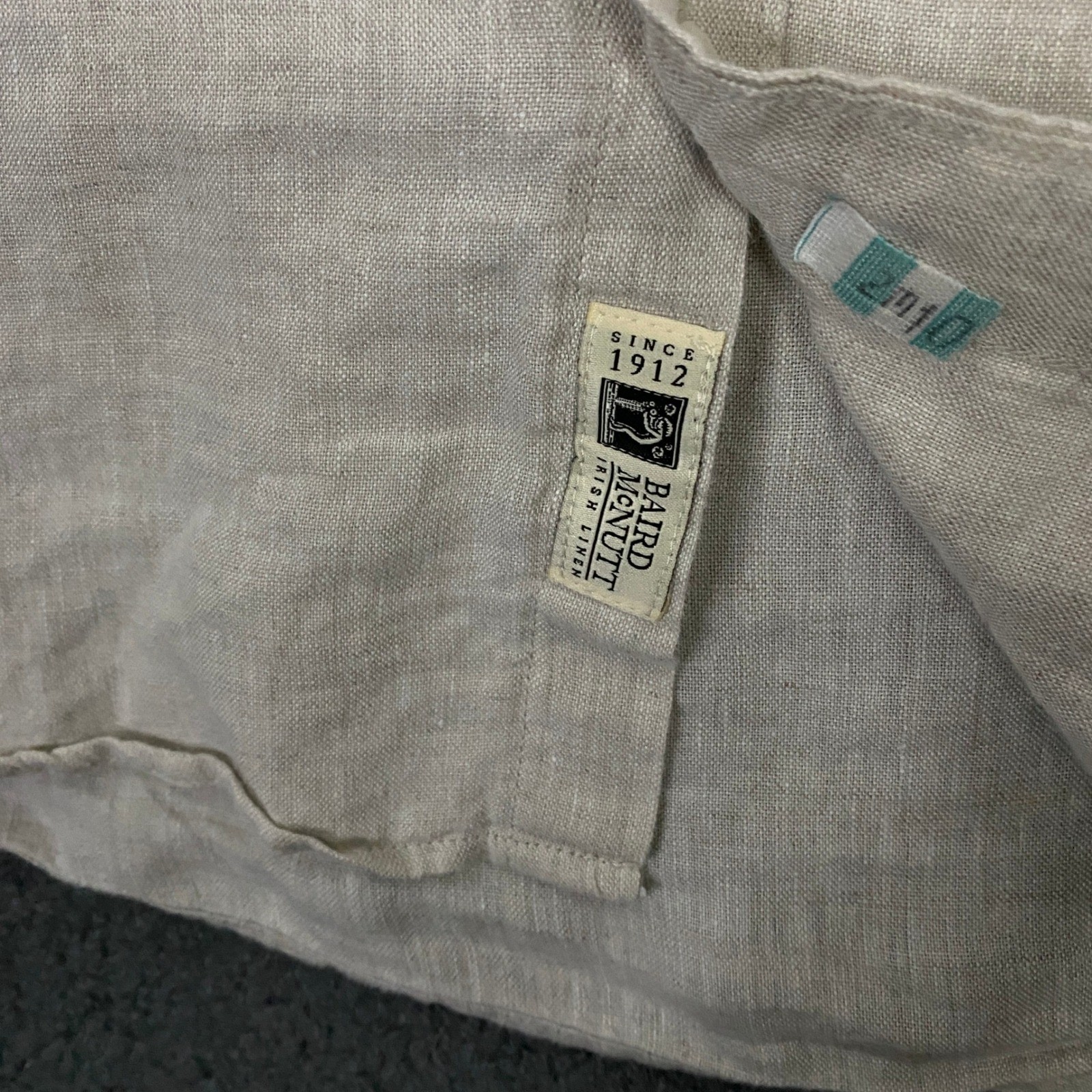 J.CREW Baird McNutt Irish Linen Shirt Mens Large Slim Unutucked Button Up Beige