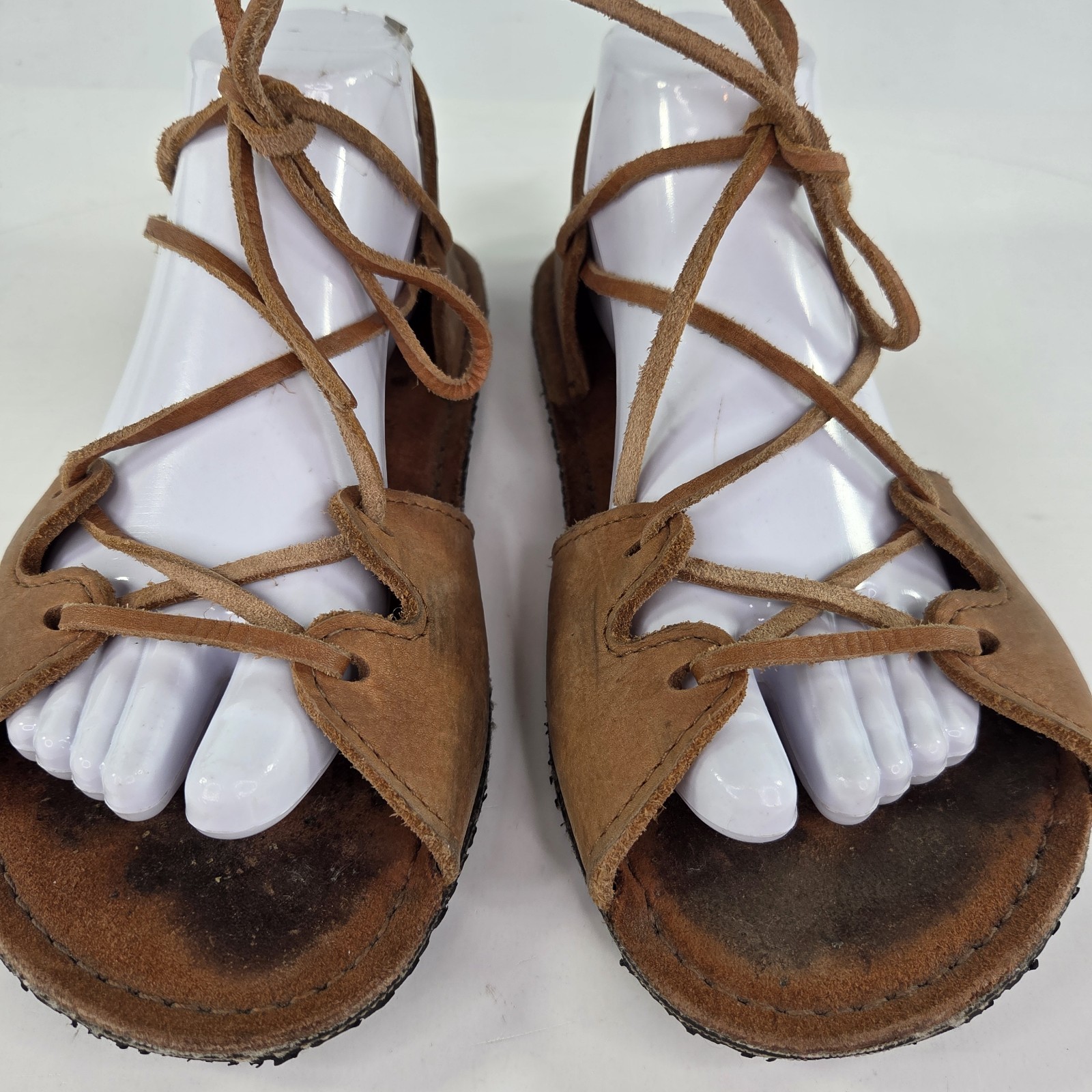 Medieval Renaissance Nativearth Gladiator Sandals US 8 Womens Brown Lace Shoes
