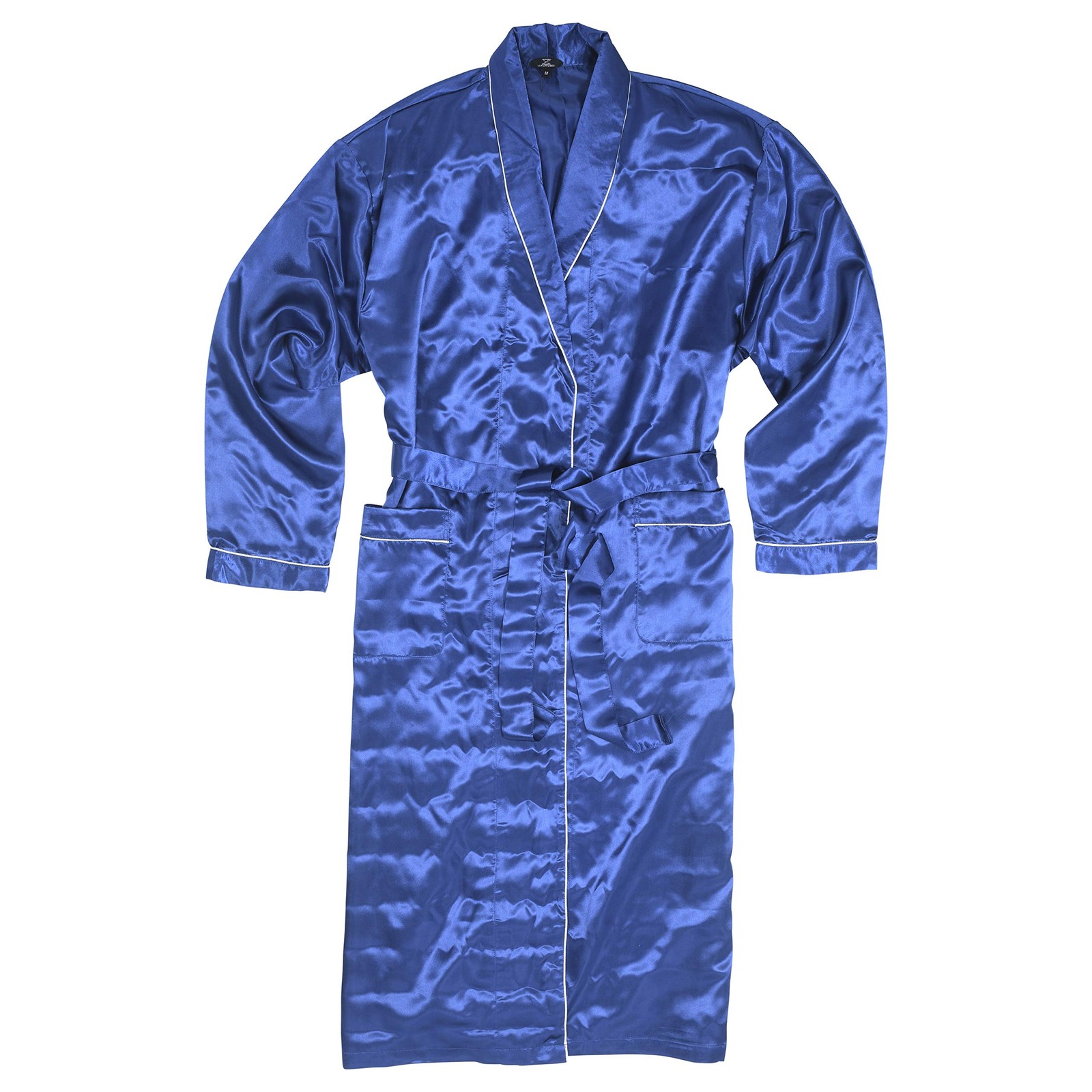 Regency New York Mens Silky Satin Robe X-Large, Blue