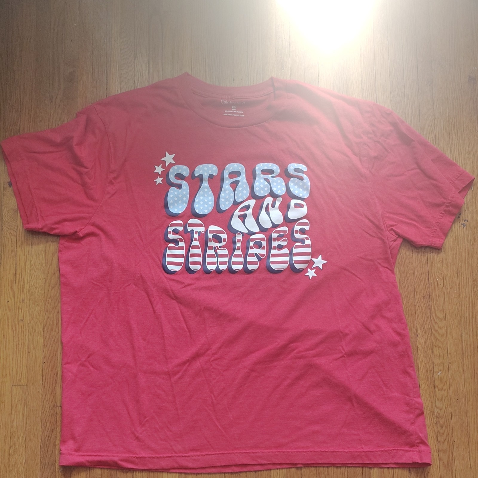 Stars & Stripes USA Red Graphic Crew Neck T-Shirt Men’s 2XL USA Fourth Of July