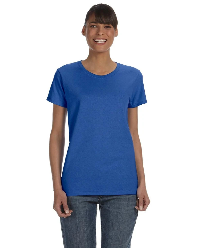 Gildan G500L Women’s Heavy Cotton Short Sleeve Crew Neck Plain Stylish T-Shirt
