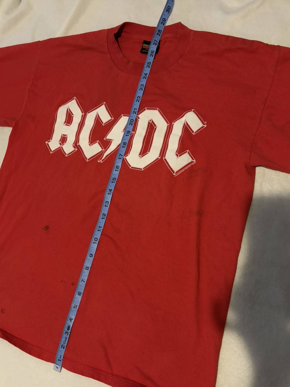 VTG Distressed AC/DC Ballbreaker 1996 Brockum World Tour Red T-Shirt Size XL