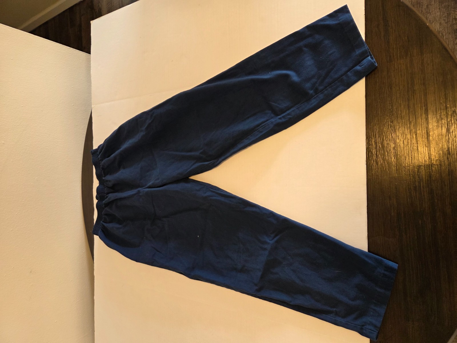 Vintage Navy Blue Elastic Waist Straight Leg Pants Size 14P Made in USA 101-85