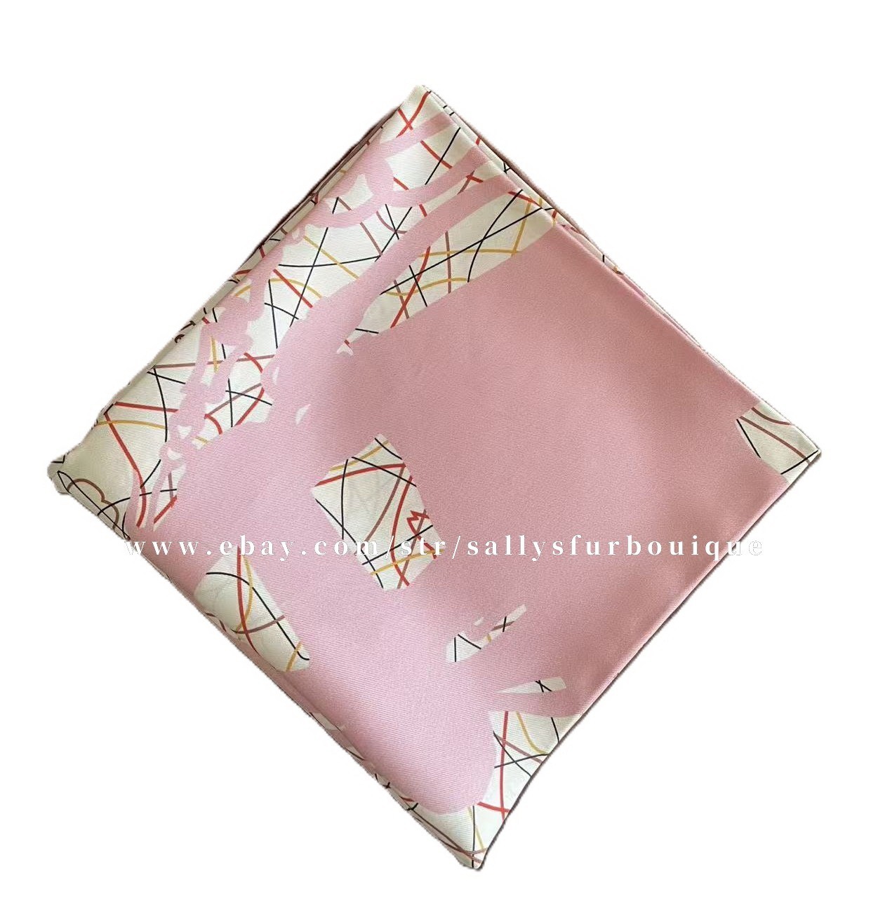 Sallys 18 Momme Heavy Twill Silk Saddle Print Wrap Scarf Double Face Shawl 90cm